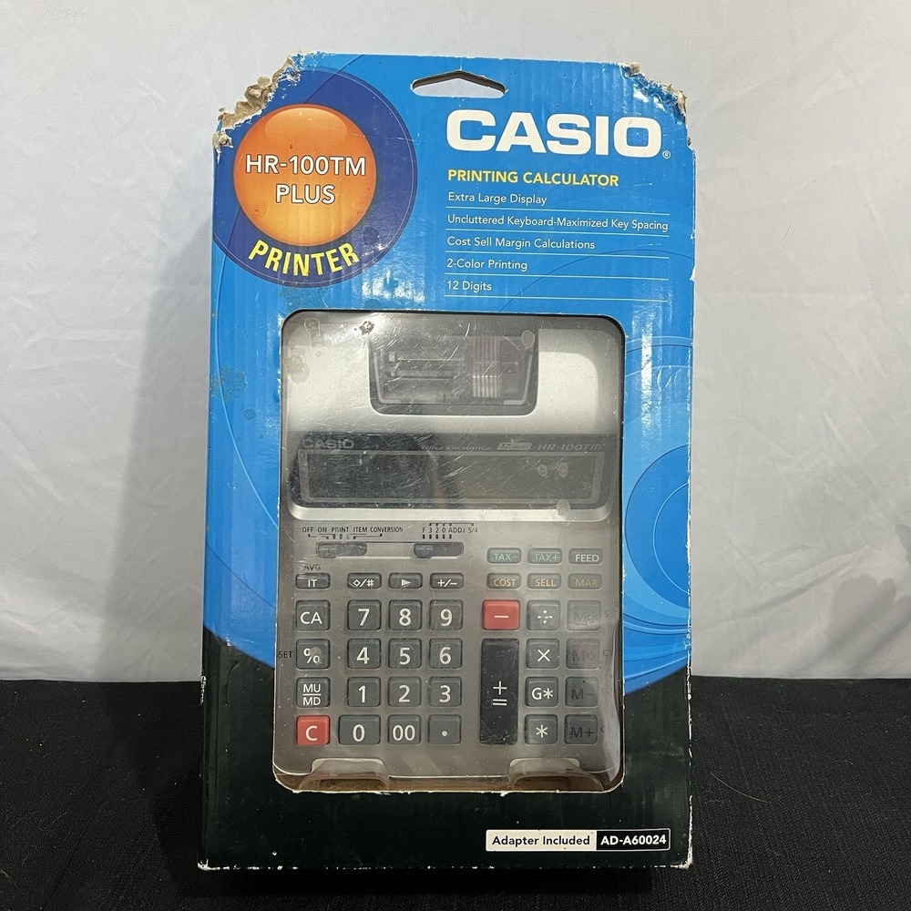 Casio HR-100TM‎ PLUS Desktop Printing Calculator 12 Digit 2-Color Print